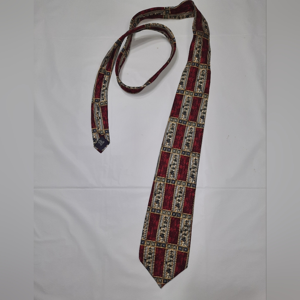 Christian Dior | Monsieur Vintage 100% Silk Tie Red & Gold